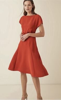 etta linen corset midi dress REISS Etta Linen Corset Midi Dress